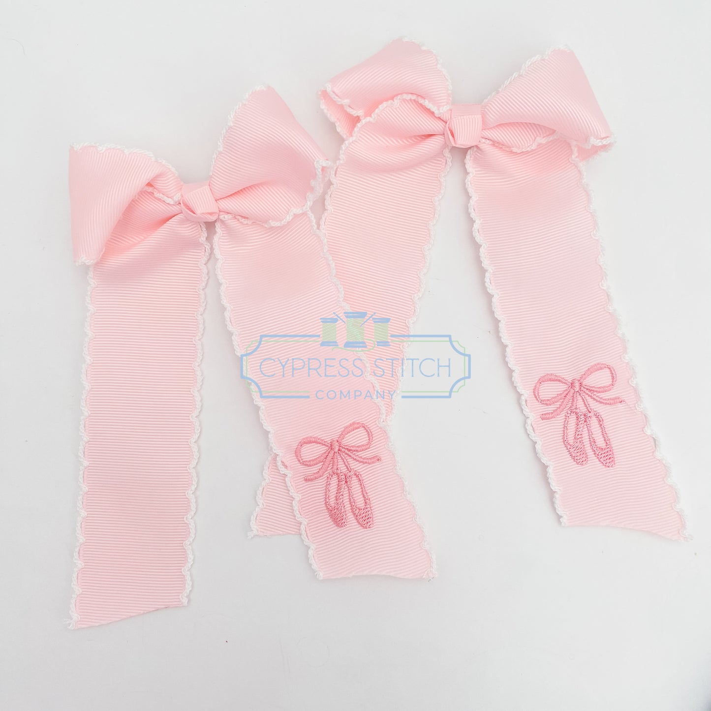 Ballet Slippers Embroidered Hair Bow