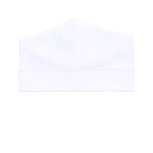 Magnolia Baby - Essentials Pink Trim Hat: White Pink / NB