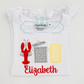 Girl's or Boy's Louisiana Crawfish Monogram Applique Shirt - Cypress Stitch Company