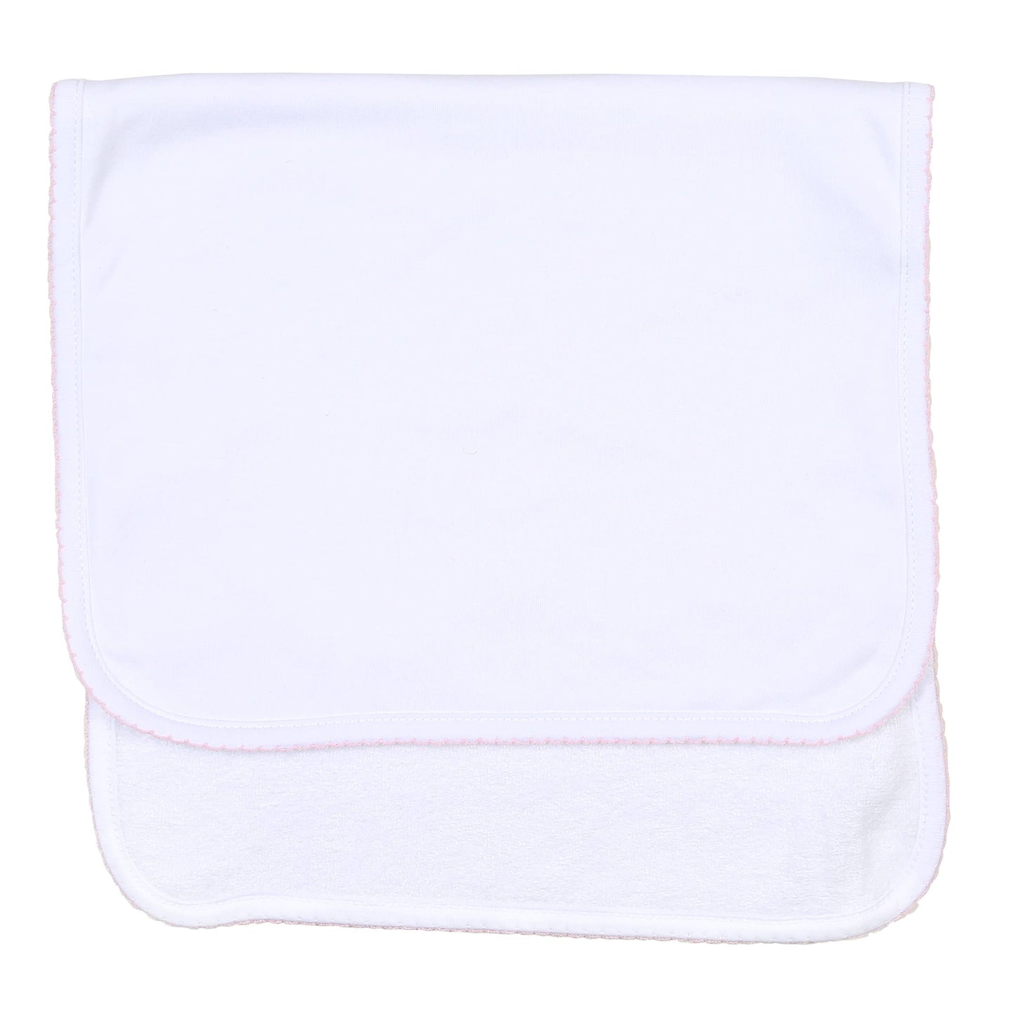 Magnolia Baby - Essentials Pink Trim Burp Cloth: White Pink / O/S