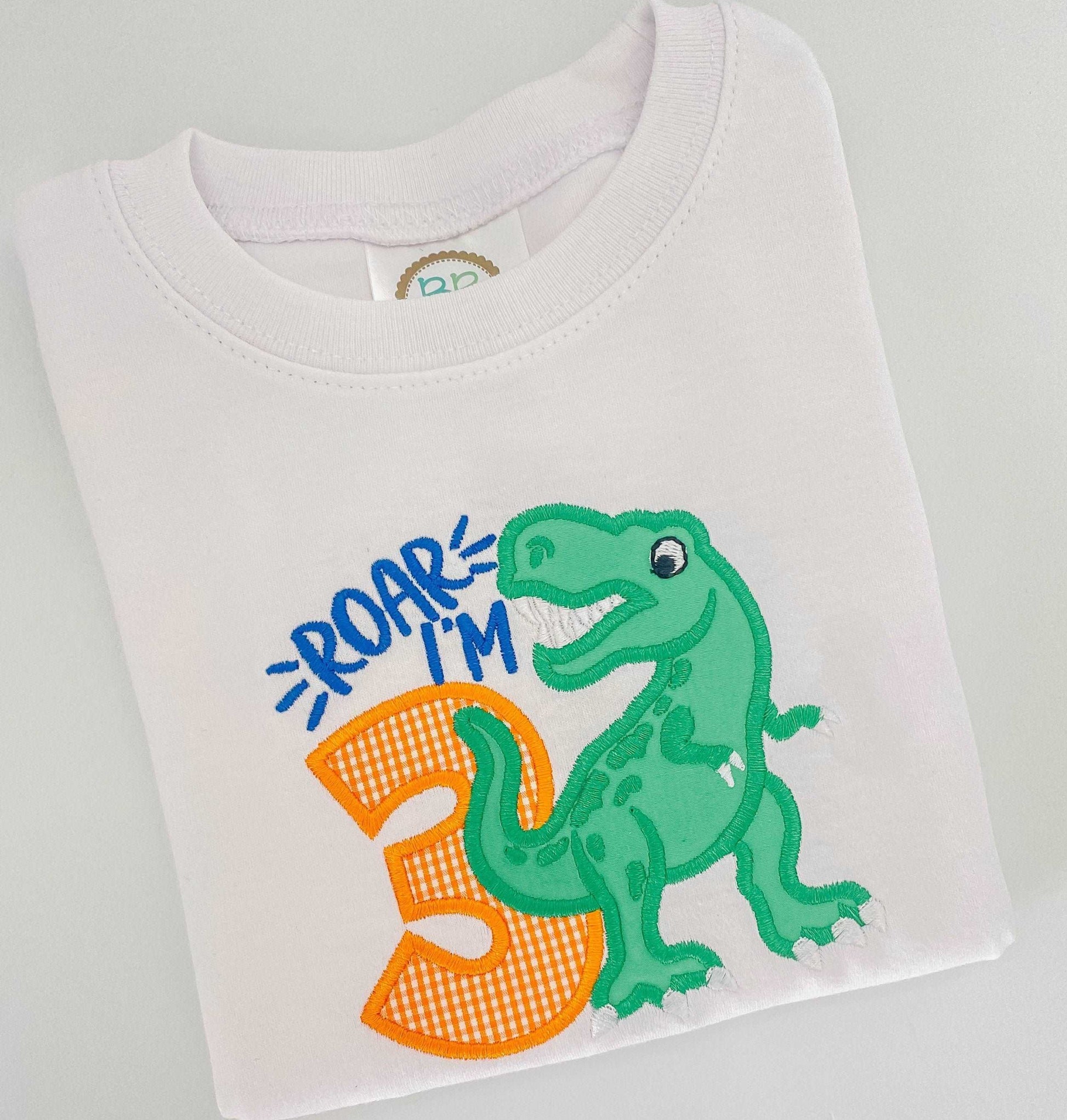 Dinosaur Birthday Appliqué - Cypress Stitch Company