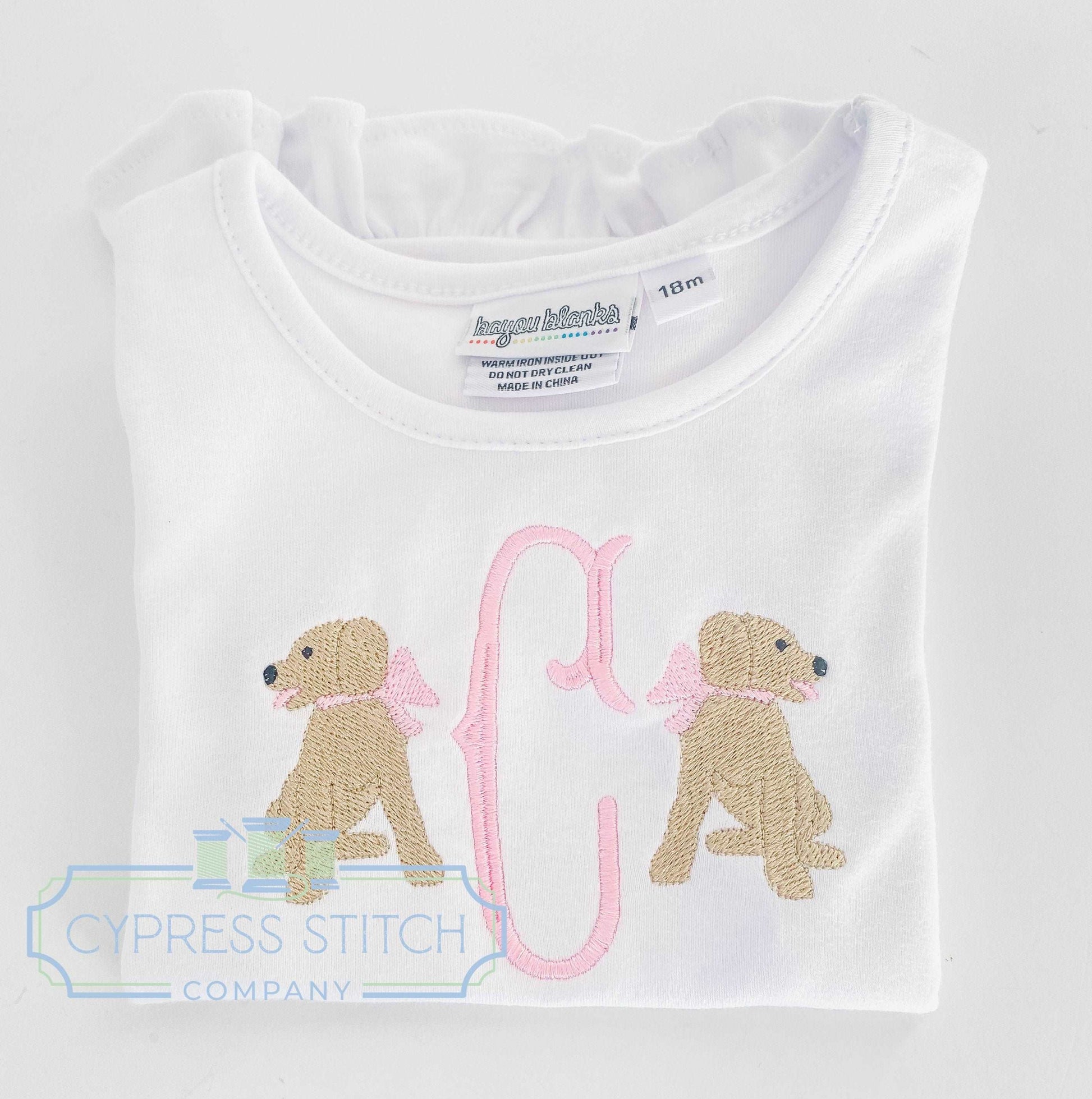 Sweet Puppy Monogram - Cypress Stitch Company