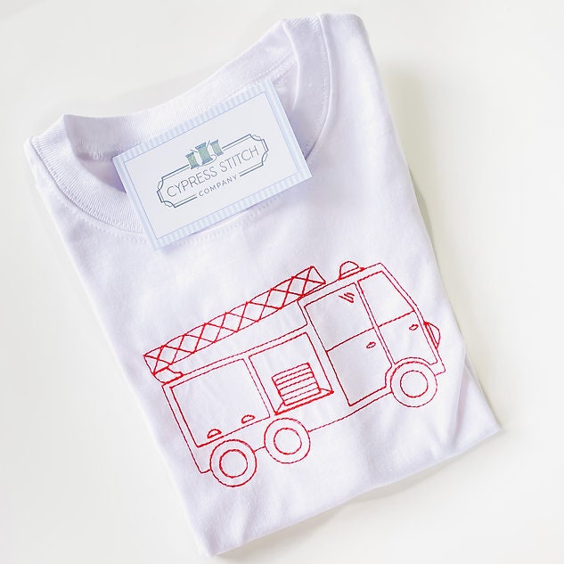 Fire Truck Monogram - Cypress Stitch Company