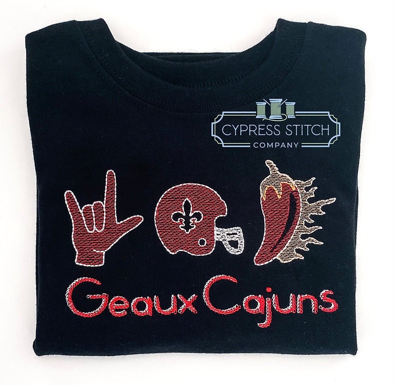 Geaux Cajuns Football Monogram - Cypress Stitch Company